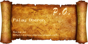 Palay Oberon névjegykártya